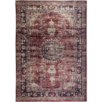 L'Baiet Angeline Red Distressed Washable Area or Throw Rug