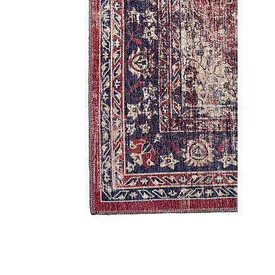 L'Baiet Angeline Red Distressed Washable Area or Throw Rug