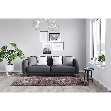 L'Baiet Angeline Red Distressed Washable Area or Throw Rug