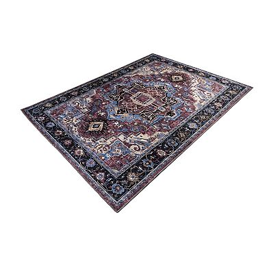 L'Baiet Tess Multicolor Traditional Washable Area or Throw Rug