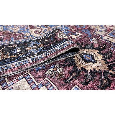 L'Baiet Tess Multicolor Traditional Washable Area or Throw Rug