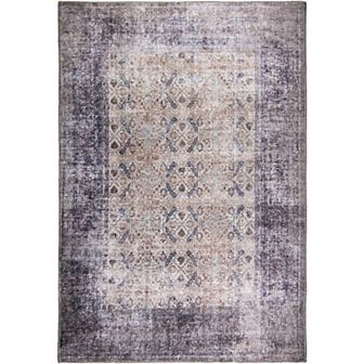 L'Baiet Jasmine Grey Distressed Washable Area or Throw Rug