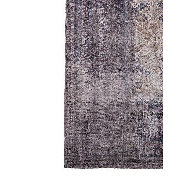 L'Baiet Jasmine Grey Distressed Washable Area or Throw Rug