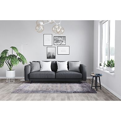 L'Baiet Jasmine Grey Distressed Washable Area or Throw Rug