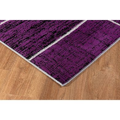 L'Baiet Verena Purple Geometric Area or Throw Rug