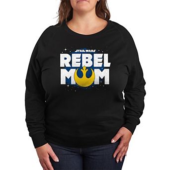 Plus Size Star Wars Rebel Mom French Terry Long Sleeve Tee