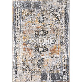 L'Baiet Marie Blue Distressed Area or Throw Rug