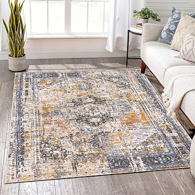 L'Baiet Marie Blue Distressed Area or Throw Rug