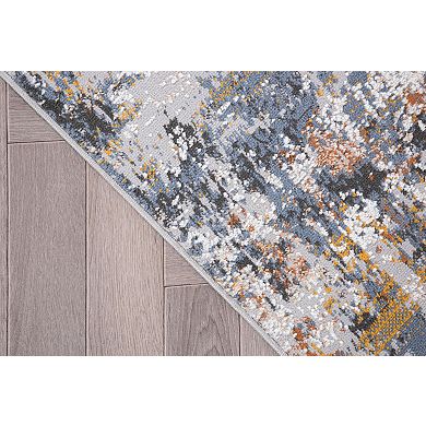L'Baiet Elena Blue Distressed Area or Runner Rug