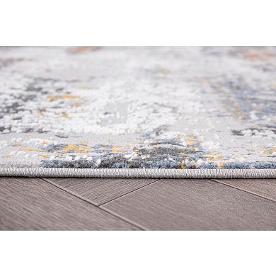L'Baiet Elena Blue Distressed Area or Runner Rug