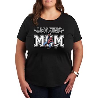 Plus Size Spider-Man Amazing Mom Graphic Tee