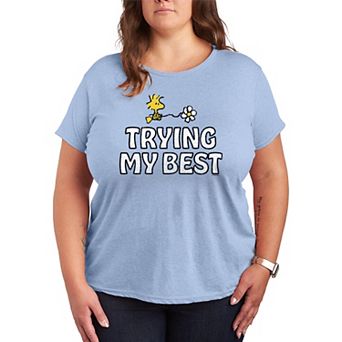 Plus Size Peanuts Trying My Best Graphic Tee