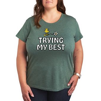 Plus Size Peanuts Trying My Best Graphic Tee