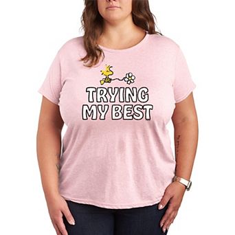 Plus Size Peanuts Trying My Best Graphic Tee