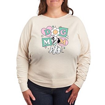 Disney's 101 Dalmatians Plus Size Dog Mom French Terry Long Sleeve Tee