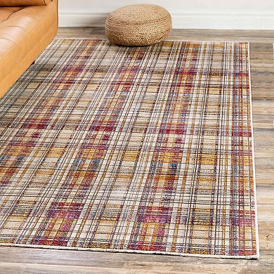 Unique Loom Tartan Deepa Throw Rug
