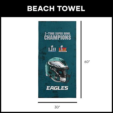 Philadelphia Eagles Super Bowl LIX Champions Beach Towel