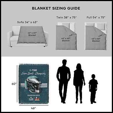 Philadelphia Eagles Super Bowl LIX Champion Powerhouse Woven Tapestry