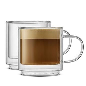 JoyJolt Haven 2 pc Stackable Double Wall Glass Mugs