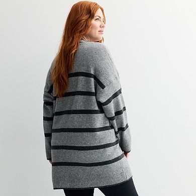 Plus Size Sonoma Goods For Life® Striped Tunic Cardigan