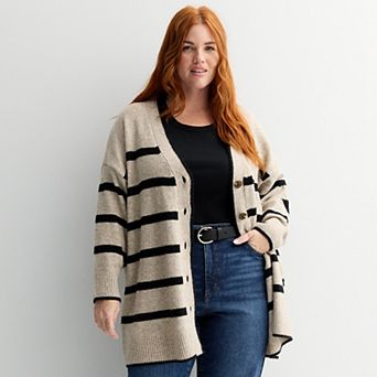 Plus Size Sonoma Goods For Life® Striped Tunic Cardigan