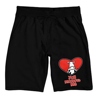 Men's Valentines Cow Heart Pajama Shorts