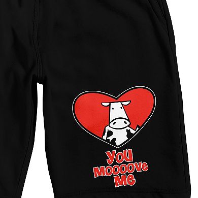 Men's Valentines Cow Heart Pajama Shorts