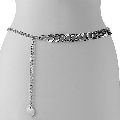 Women's Nine West Double Curb Chain Links Belt