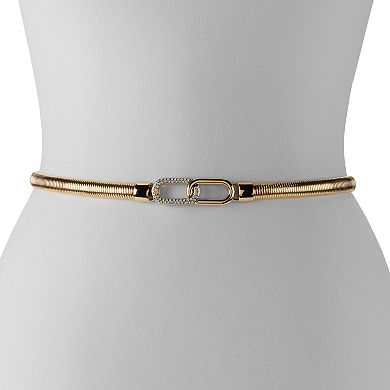 Women's Nine West Stretch Cobra With Crystal Oval Link Belt