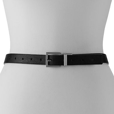 Women's Nine West Reversible Square Perforations Tumbled Belt