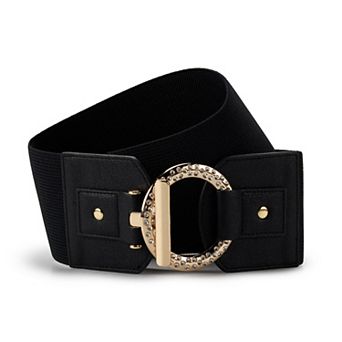 Women's Nine West Pave Ring & Toggle Stretch Belt