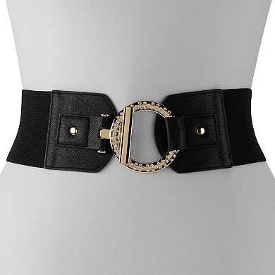 Women's Nine West Pave Ring & Toggle Stretch Belt