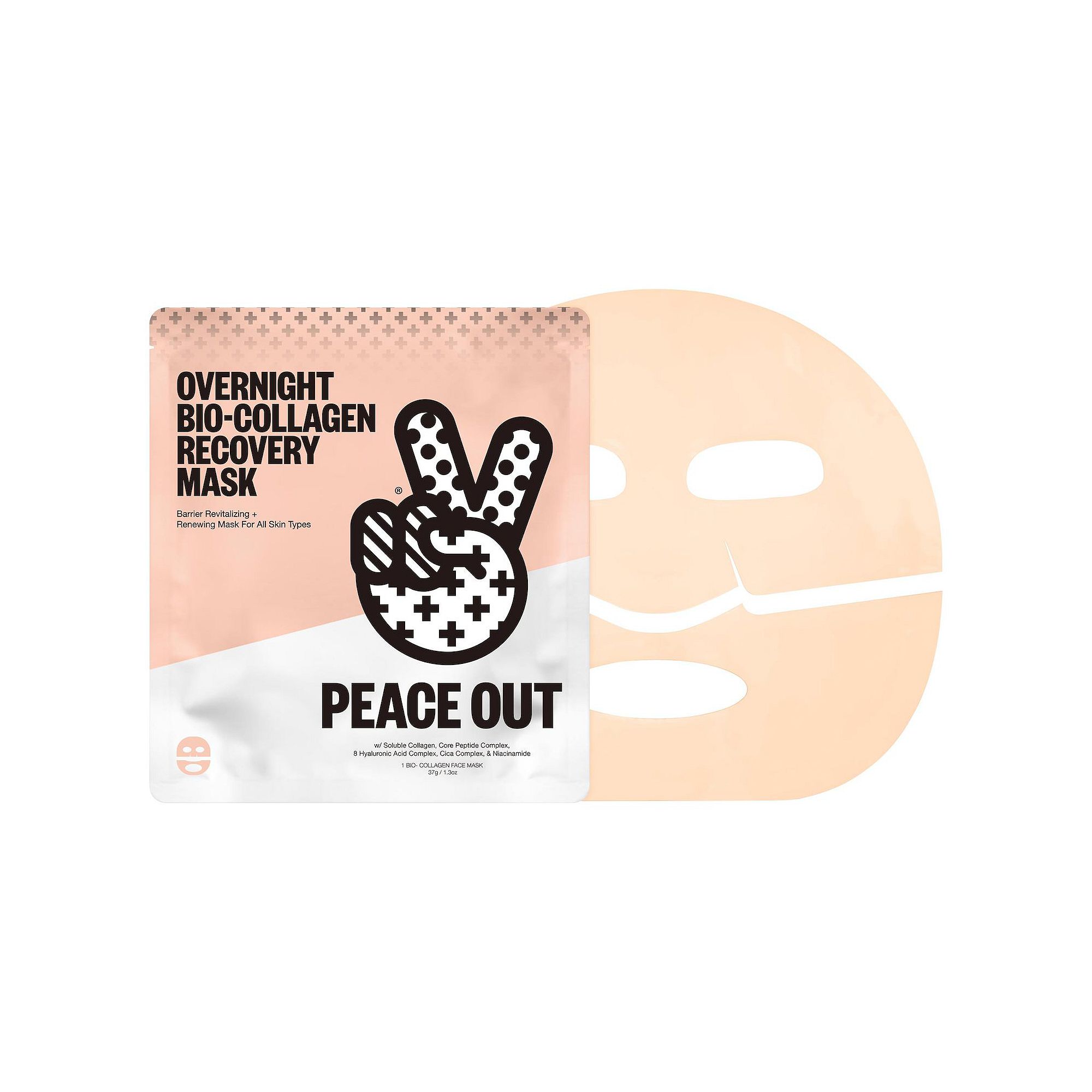 Peace Out Overnight Barrier Hydrating Bio-Collagen Recovery Mask, Size: 1.3