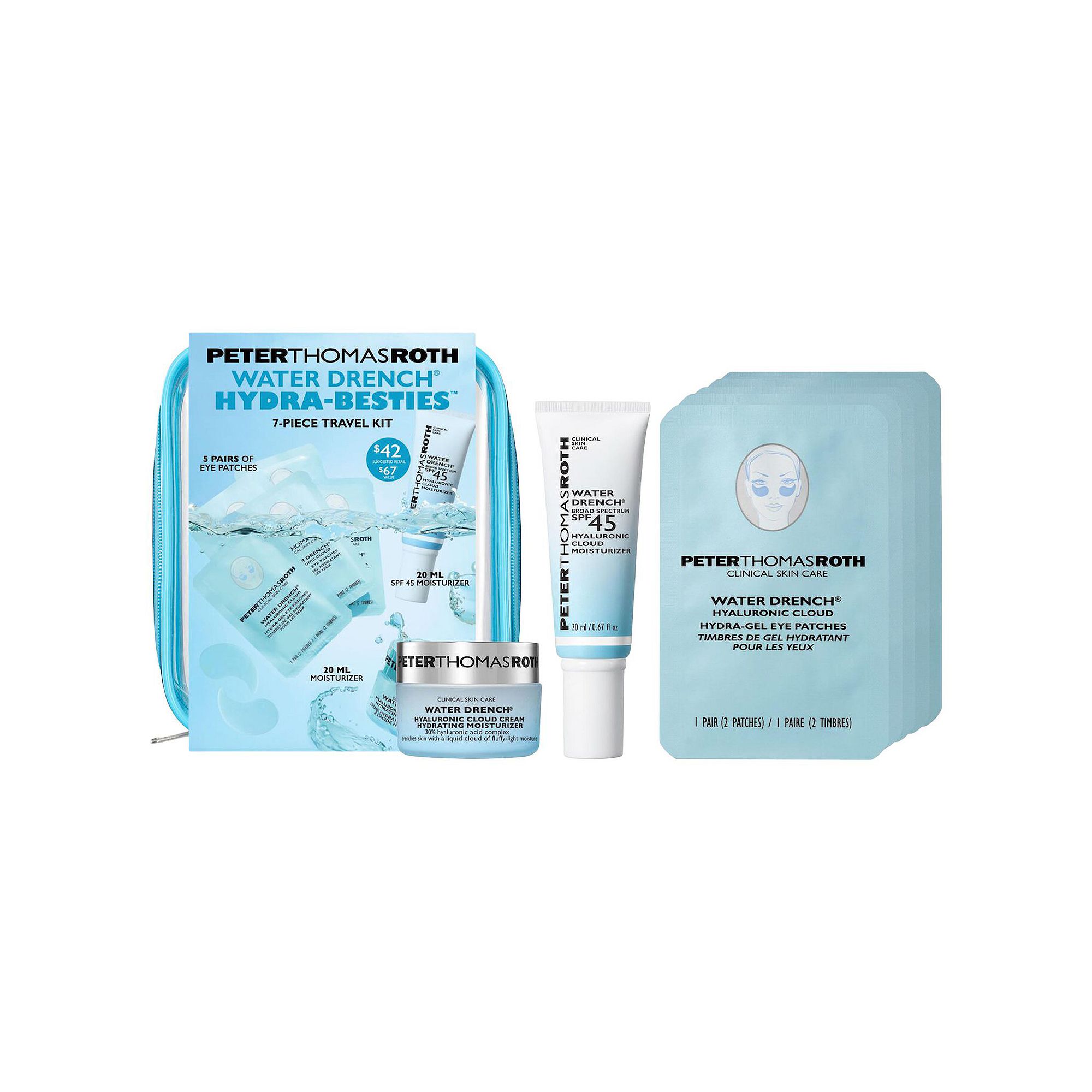 Peter Thomas Roth Water Drench Hydra-Besties 7-Piece Travel Kit, None