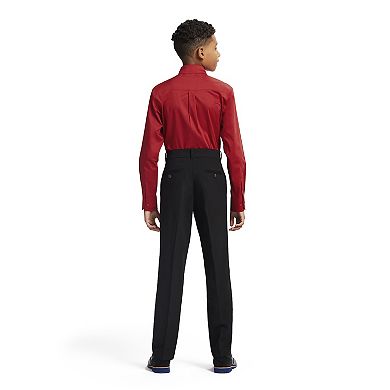 Boys 4-20 IZOD Long Sleeve Stretch Solid Poplin Shirt & Cip-On Tie Set