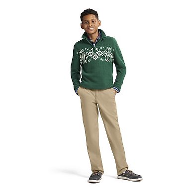Boys 4-20 IZOD Solid 1/4 Zip Sweater & Plaid 2-Pc. Set
