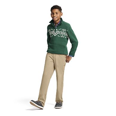 Boys 4-20 IZOD Solid 1/4 Zip Sweater & Plaid 2-Pc. Set