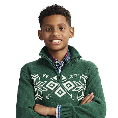 Boys 4-20 IZOD Solid 1/4 Zip Sweater & Plaid 2-Pc. Set