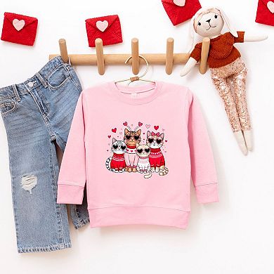 Valentine Kittens Toddler Graphic Sweatshirt