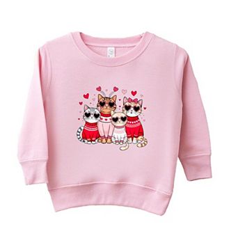 Valentine Kittens Toddler Graphic Sweatshirt