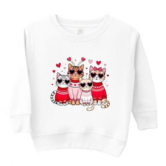 Valentine Kittens Toddler Graphic Sweatshirt