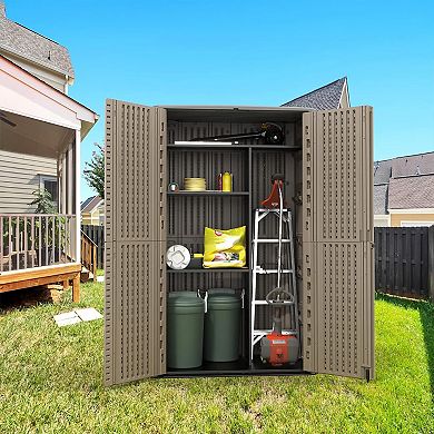 Outdoor Storage Cabinet Waterproof for Garage Storage, Pool Storage, Bike Shed, Garden Shed