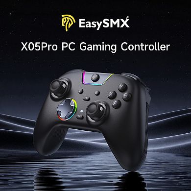 EasySMX X05Pro Wireless Controller with Quiet Buttons 2-Stage Triggers Hall Joysticks for PC Switch