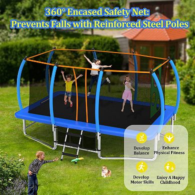 MERSCO 8X14FT Outdoor Square Trampolines for Kids Adults Long Rectangular Trampoline