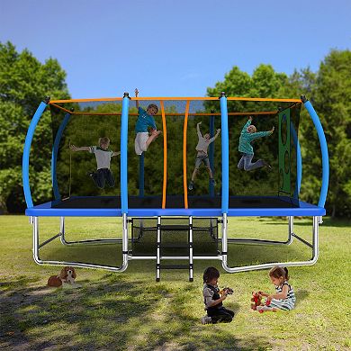 MERSCO 8X14FT Outdoor Square Trampolines for Kids Adults Long Rectangular Trampoline