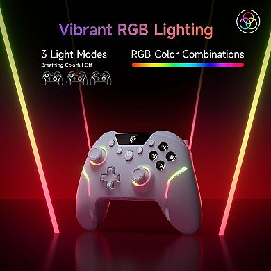 EasySMX X20 Wireless Gaming Controller with RGB Backlit 2 Stage Hall Effect Stick