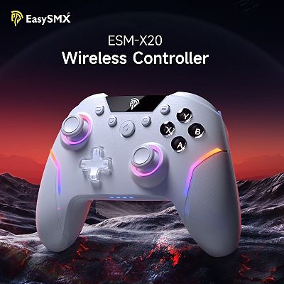 EasySMX X20 Wireless Gaming Controller with RGB Backlit 2 Stage