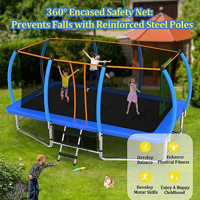 10X16FT Outdoor Square Trampolines for Kids and Adults Long Rectangular Tumbling Trampoline