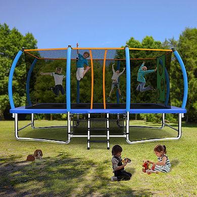 10X16FT Outdoor Square Trampolines for Kids and Adults Long Rectangular Tumbling Trampoline