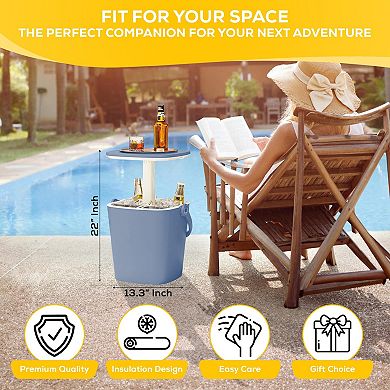 Portable Ice Bucket for Parties 15 Liter with Lift Top Lid